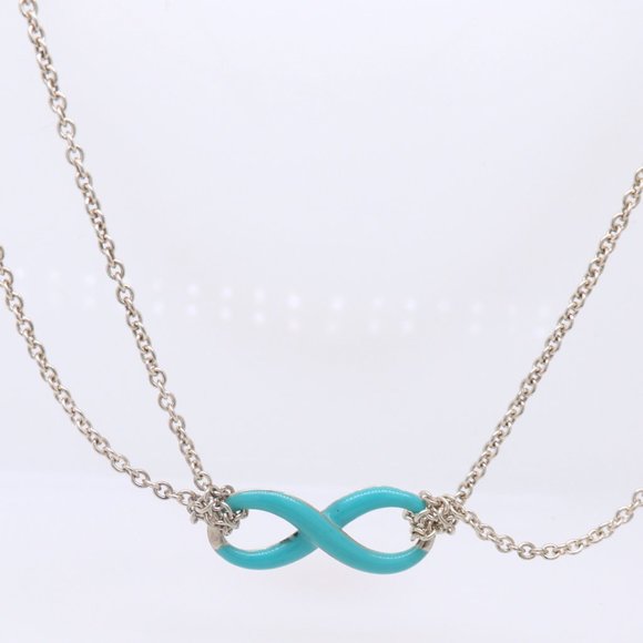 Tiffany & Co Infinity Blue Enamel Necklace